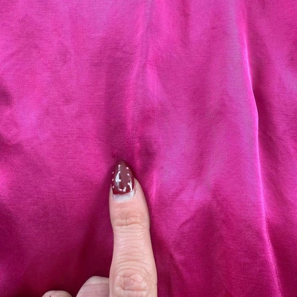 Lauren Ralph Lauren Satin Like Long Sleeve Knee Length Shirt Dress Pink Sz 12P - Picture 7 of 7